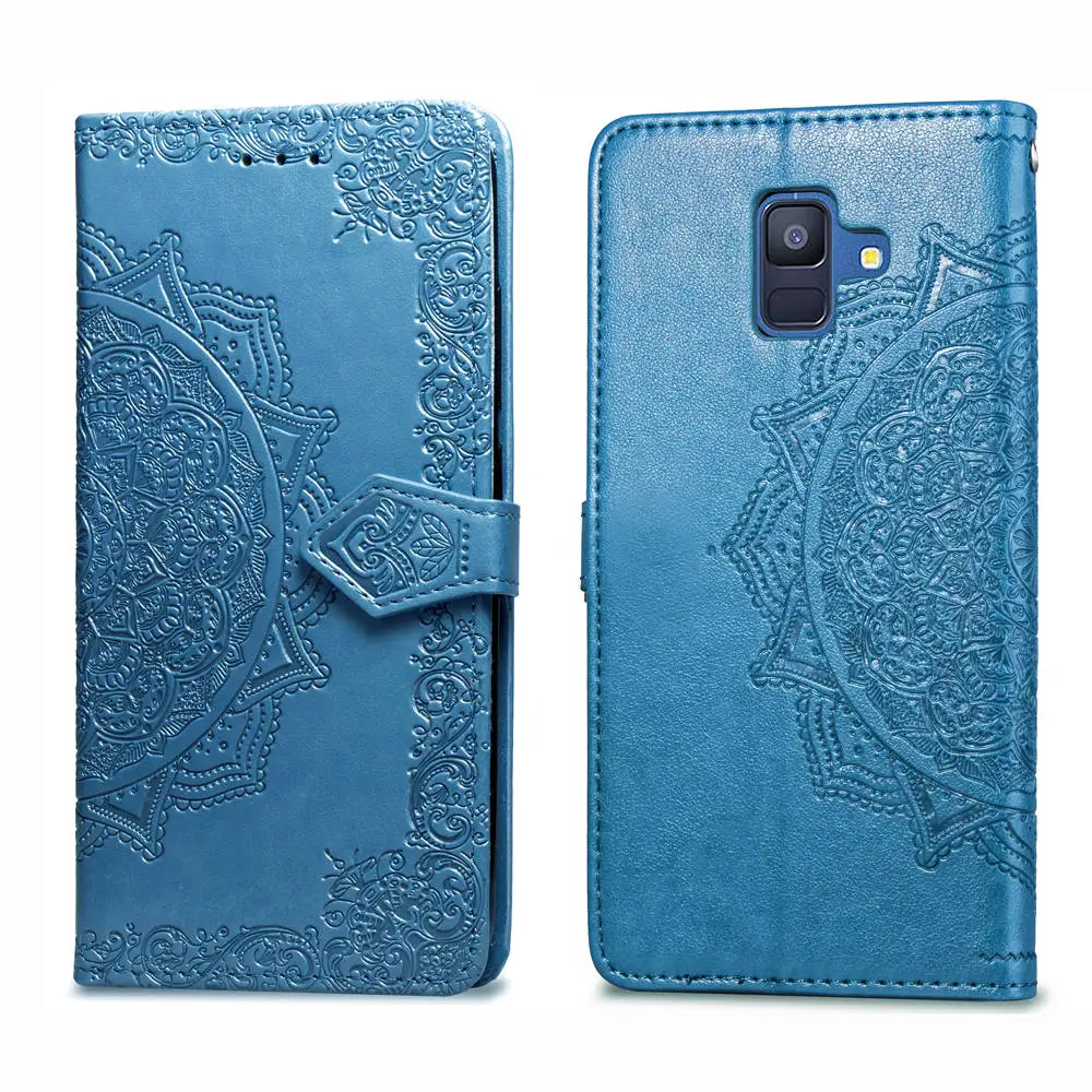 Чехол для Samsung galaxy A6 2018 SM A600F Plus A605F J4 J6 S8 S9 Бумажник телефона с откидной крышкой из