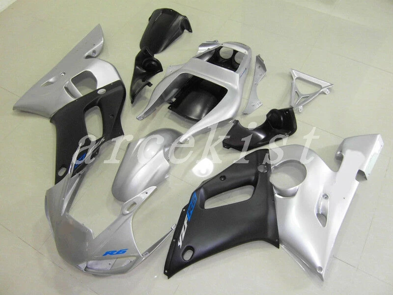 Обтекатели Наборы пригодный для Yamaha YZF 600 R6 98 99 00 01 02 YZF-R6 1998-2002 мотоциклетный обтекатель abs комплект Cowling черный серебристый