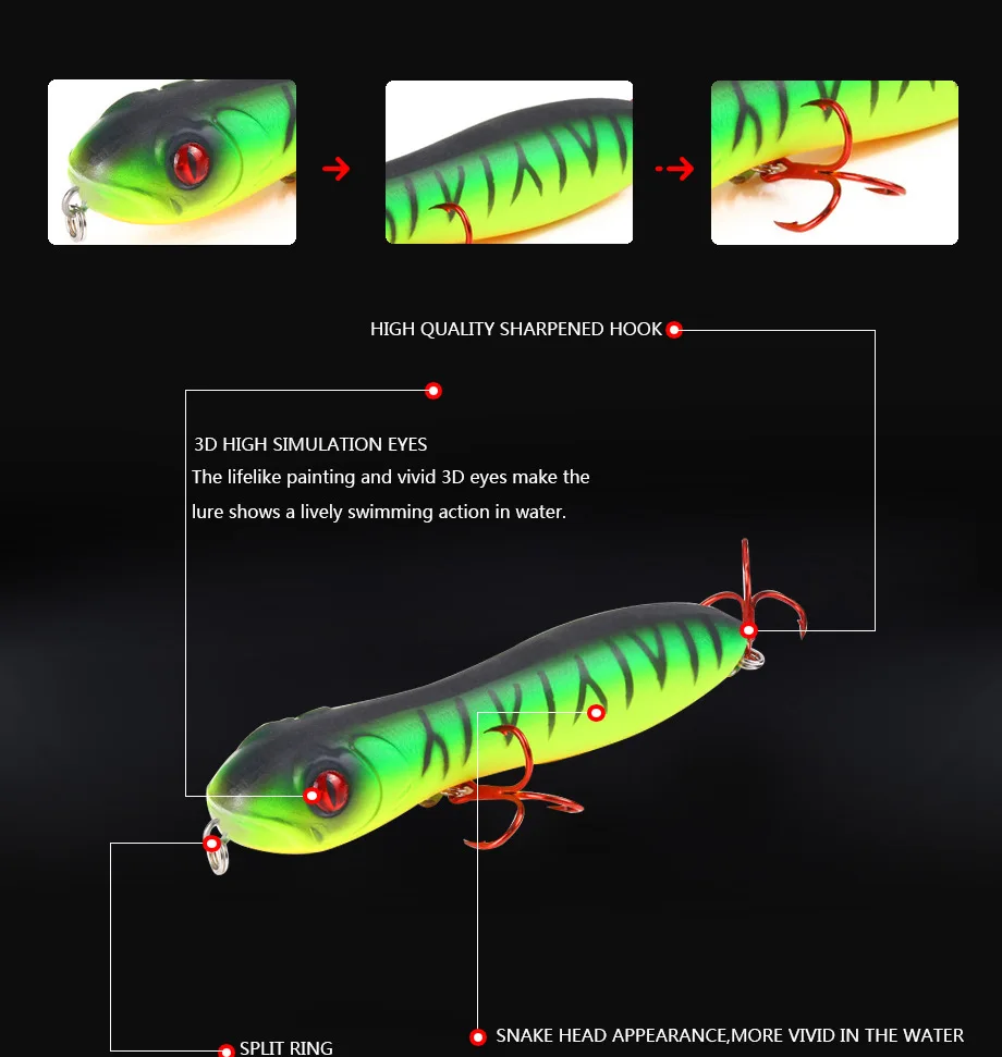 NEW HOT Pencil 100mm 15g floating fishing bait hard bait slowly bastard bait high quality Swim swing lifelike Bionic noise bait