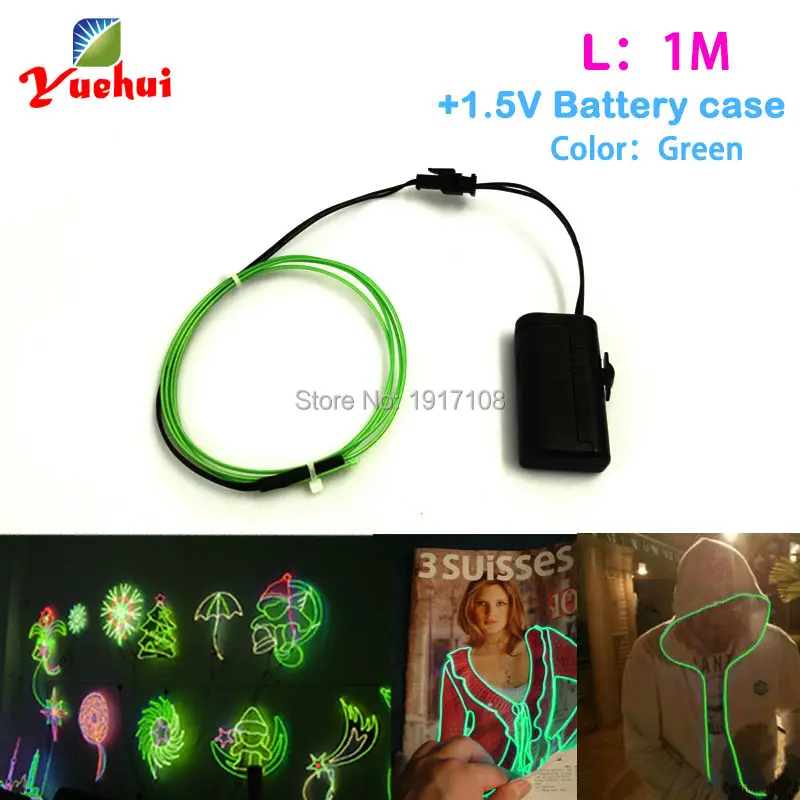 

10 Color selected 1M 1.3mm With Model Party Decoration Led thread Sticker Indoor Flexible Neon Light EL Wire Rope Tube
