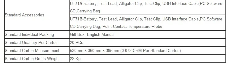 Uni-t UT71A Интеллектуальный lcd цифровой портативный профессиональный REL AC+ USB tensao de corrente DC RMS verdadeiro Auto