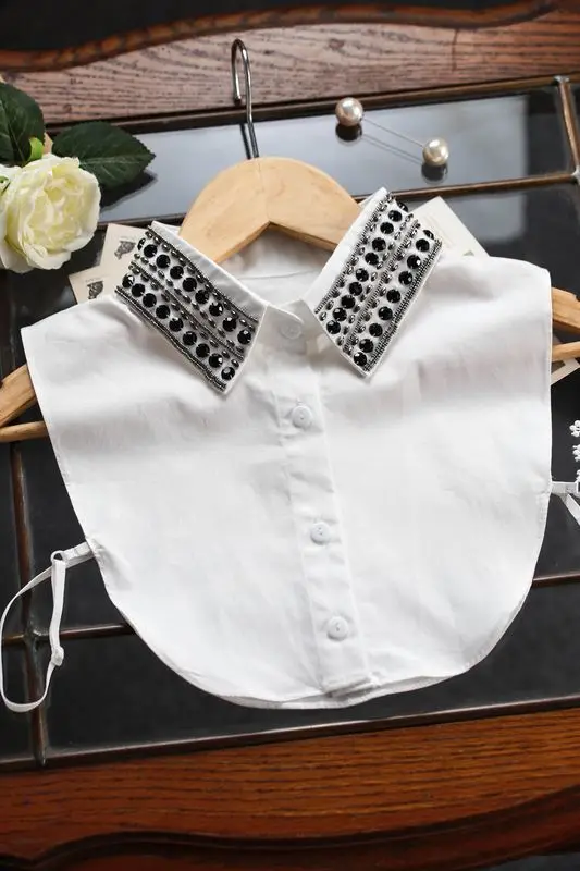 Shirt Imitation Collar Crystal Flower And Rhinestone Half Saving Shirt
