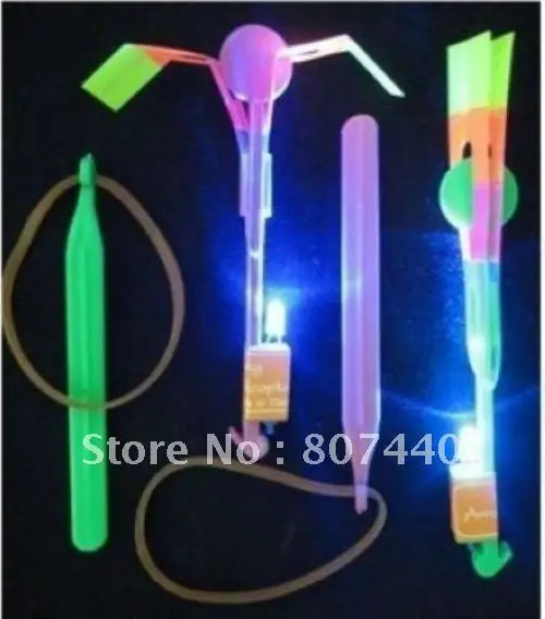 Flying LED Light Up Slingshot Umbrella Helicopter Toy, Free Shippingin