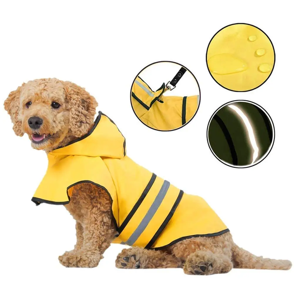 

Waterproof Dog Raincoat Reflective Pet Hooded Rain coat Puppy Cat Clothes Raincoats Pets Apparel For Small Medium Dogs