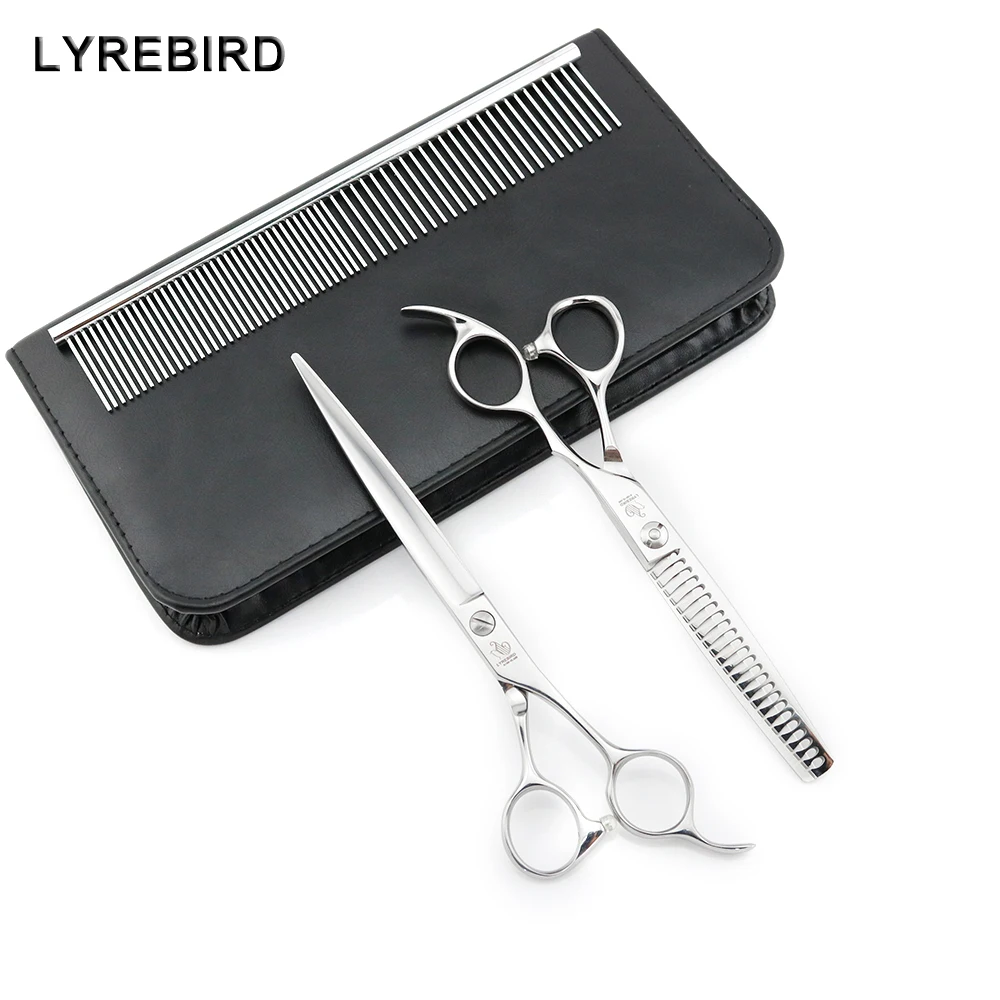 Собака ножницы для стрижки животных 7 дюймов резки + 6 5 истончение LYREBIRD высокого