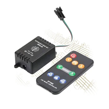

DC5V-12V RGB Music Controller 9 Keys SP106E Remote Control WS2811/WS2812B/6812/1903/6803 Magic LED Strip Sound Control JQ