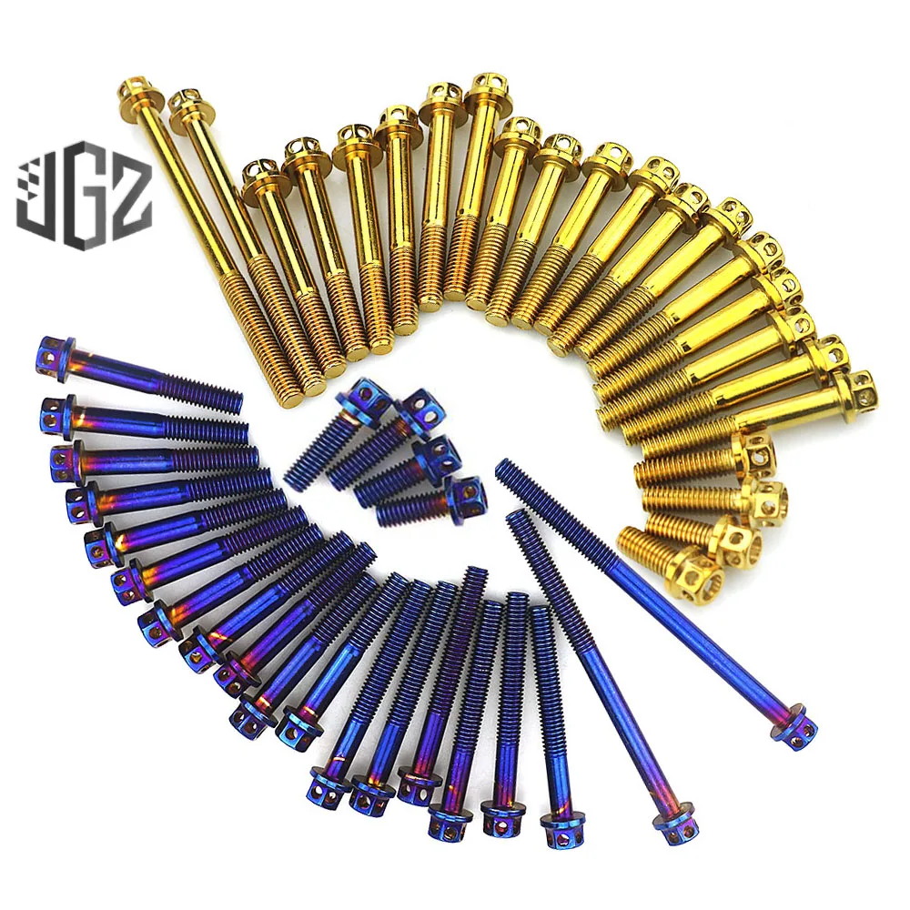 

Motorcycle Stainless Steel Engine Screws Nut Bolt Cap Cover Decoration Bluing Gold for Yamaha SNIPER 150 All Year Accessories