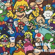 145X100 см мультфильм Супер Марио Bros семья полиэстер ткань для маленьких мальчиков и девочек одежда школьный занавеска, скатерть DIY