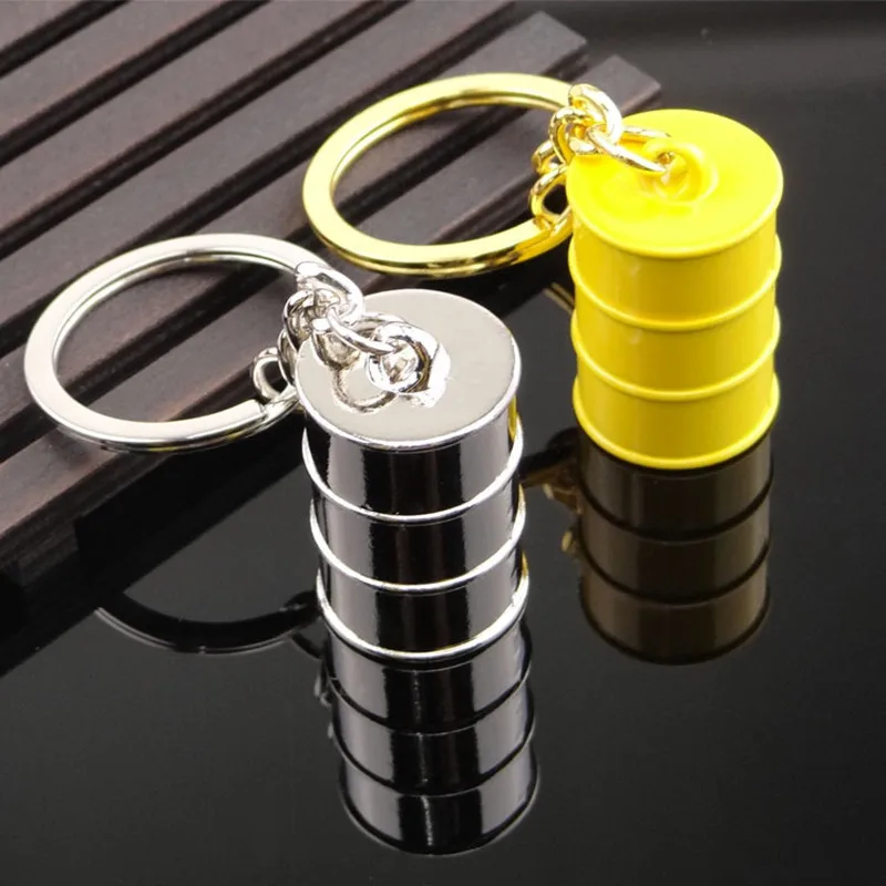 

Three-dimensional simulation small barrel key chain auto parts metal piston key pendant unisex creative accessories