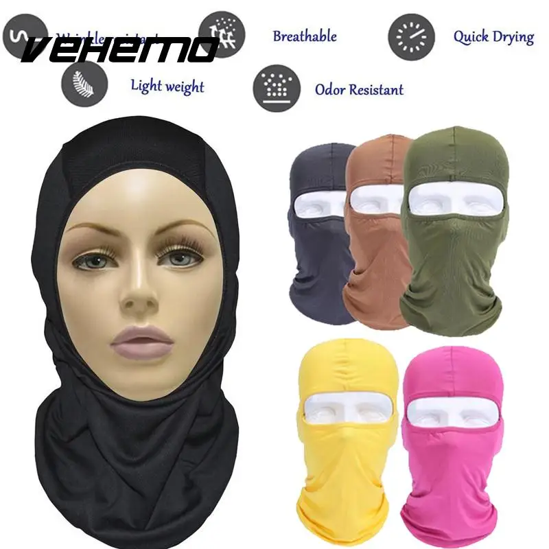 

Vehemo Outdoor Accessories Full Face Mask Motorcycle Hats Unisex 14 Color Practical Balaclava Lycra Protection Convenient