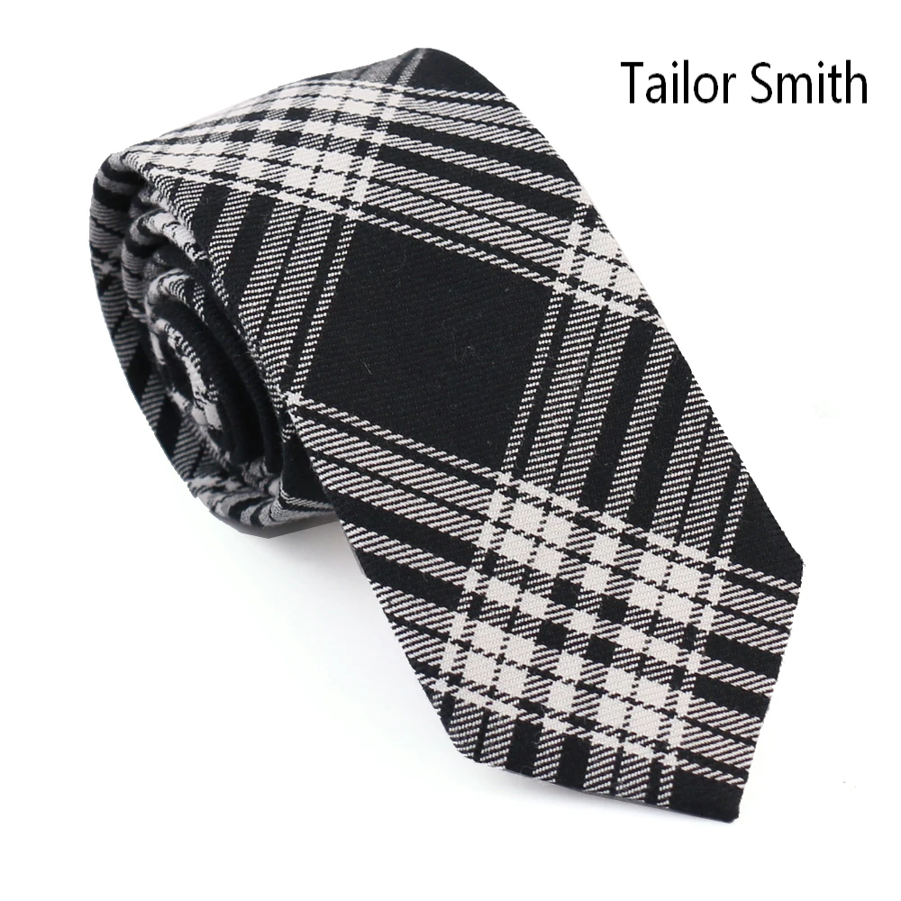 Tailor Smith 100 Cotton Plaid Designer Tie Fashion Checked font b Tartan b font Necktie Casual