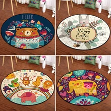 Мультфильм круглый коврик детский коврик для лазания Nordic Стиль Спальня украшение в детскую комнату с животным принтом активности малыша коврик для тренажерного зала