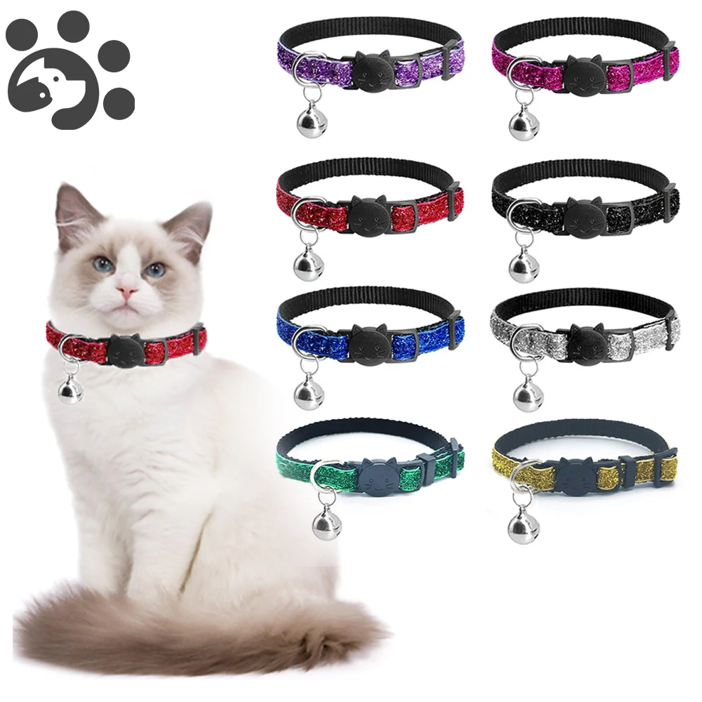 

Cat Collar Solid Braided for Dog Kitten Basic Collar With Bells Adjustable Lead Pet Collars Pet Cat Supplies Chihuahua MP0011