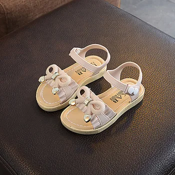 

New Summer Kids Sandals Cute Bow Design Sandal Girl Open Toe Princess Shoes