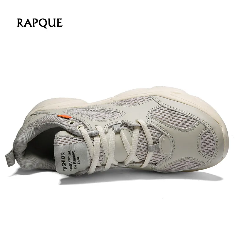 Men trainers shoes men's Platform sneakers men mesh breathable mans footwear walking shoes begin white black big size 47