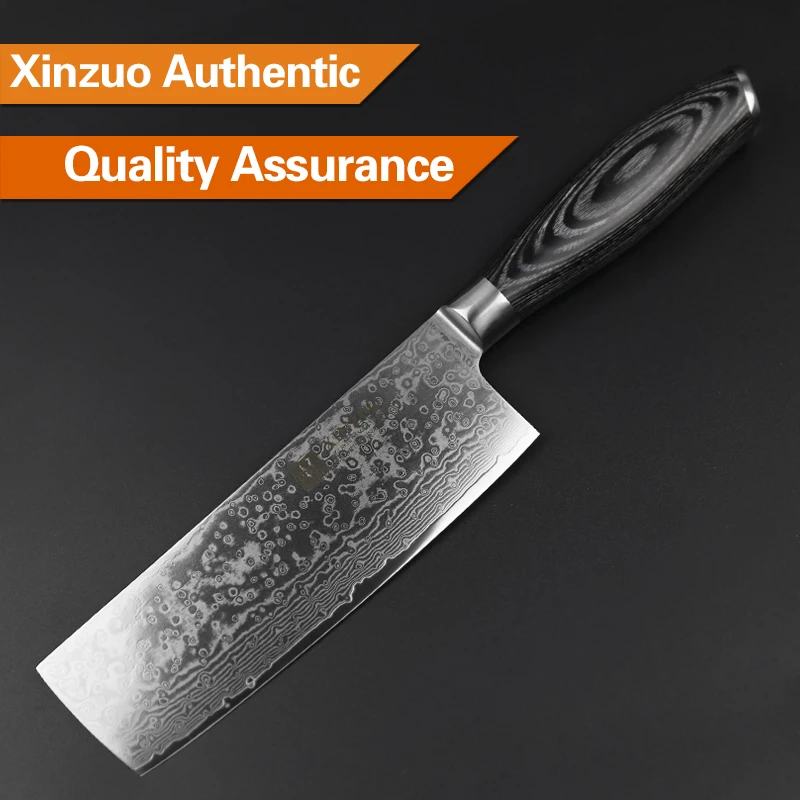 XINZUO 6,8 дюймов Nakiri кухонные ножи японский VG10 Дамасская сталь супер качество нож шеф-повара нож для нарезки мяса Pakka деревянная ручка