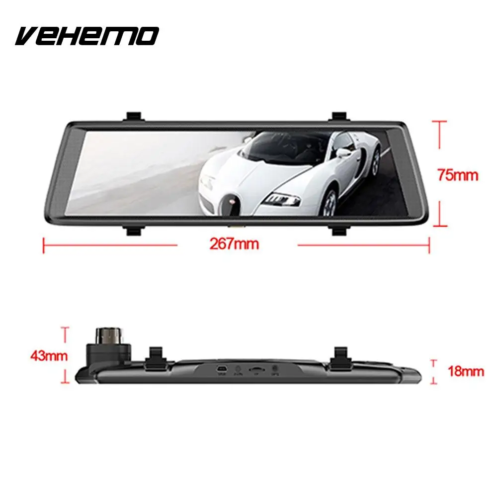

Automobile Data Recorder 10.0" Touch Screen Durable Car Rearview Monitor Electronics Rearview Mirror Universal Sensors