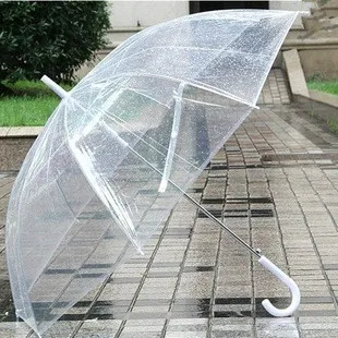 

Transparent plastic PVC automatic umbrella sunny rainy creative umbrella many colors