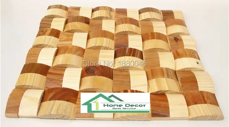 Curve Design Art Mosaic For Decoration Wall Tile 3d Pine Wood Mosaic Wall Panel Decorative Interior Wall Plank