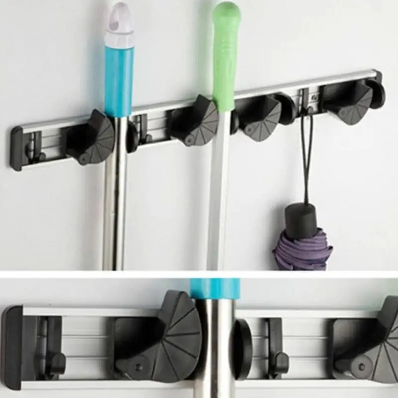 

Multifunctional Kitchen Wall Mounted Mop Holder Hanger Home Kitchen Garage Storage Broom Organizer