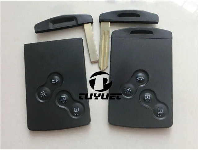 4 Buttons Smart Remote Key Shell Car Key Blanks Case For Renault Laguna Koleos Clio With Insert Small Key Blade 3 buttons replacement smart card key shell for renault clio logan megane 2 3 koleos scenic remote key case with small key