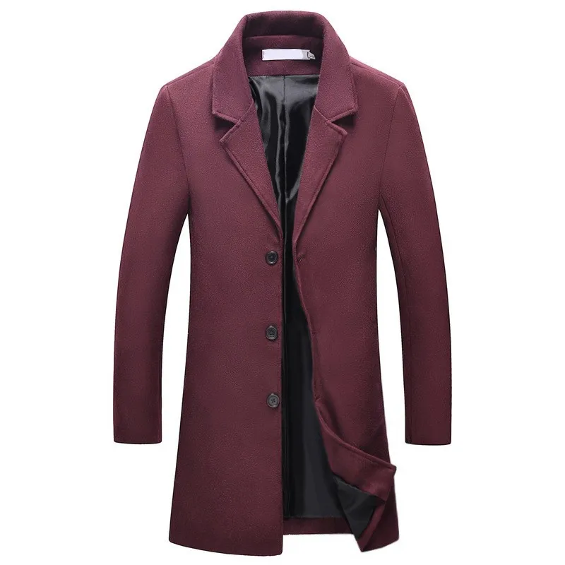 Бренд MRMT, осенне-зимние мужские куртки, пальто, шерстяное пальто, длинное тонкое пальто для мужчин, шерстяное пальто, верхняя одежда, мужская одежда - Цвет: Бургундия