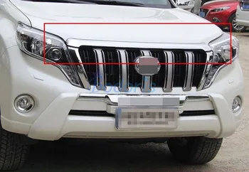 

Front Car Hood Grille Trim For Toyota Land Cruiser 150 Prado LC150 FJ150 2014 2015 2016 2017 Chrome Car Styling Accessories