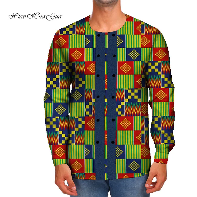 

African Men Clothing African Print Causal Party Office Shits Dashiki Bazin Riche Ankara Tops African Print Shirt Wyn737