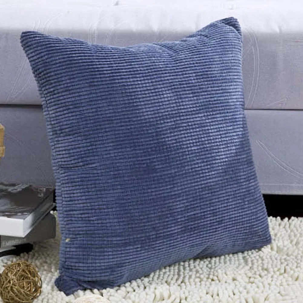 

Pillow Case Cushion Corn kernels Corduroy embellish throw Cover Square 45cm jeans bule High quality Polyester 45cm*45cm
