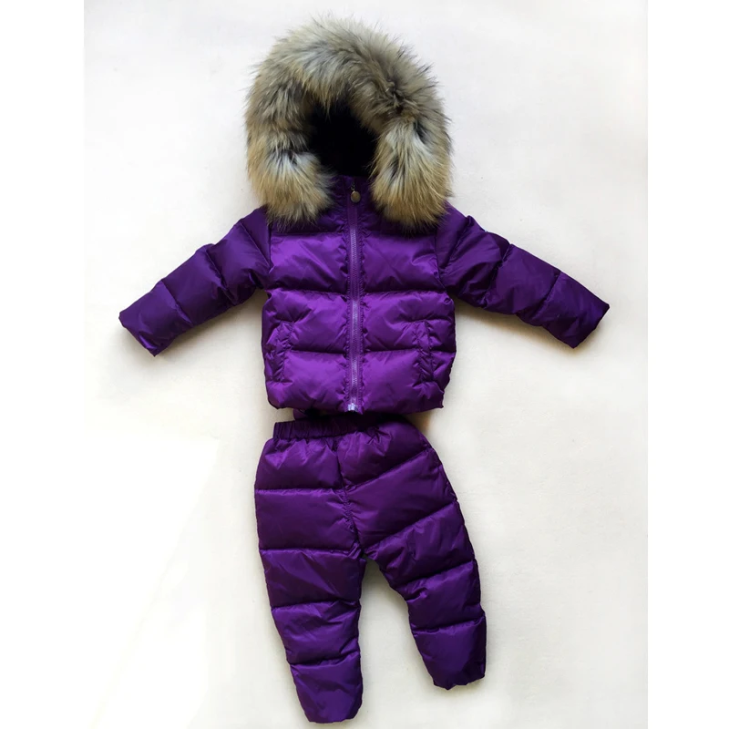 

New Year costumes for children for boys clothing set warm baby girls ski suit Kids down coats Jackets+trousers -30degree gift