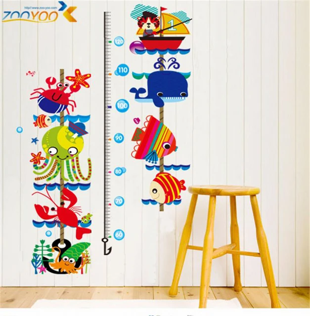 diy boat fish pirate ship height chart removable wall sticker decals