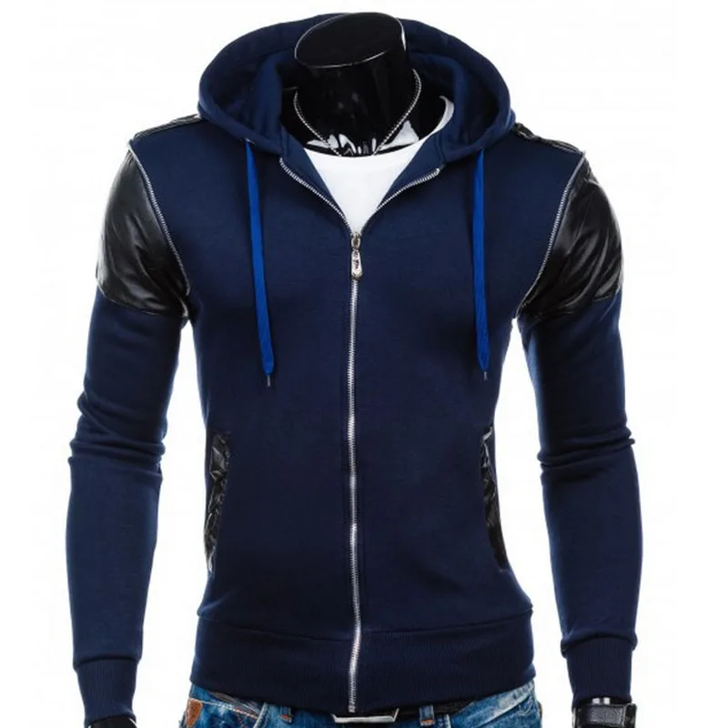 

Foreign men 's singles models unique zipper fight leather design fashion leisure jacket men