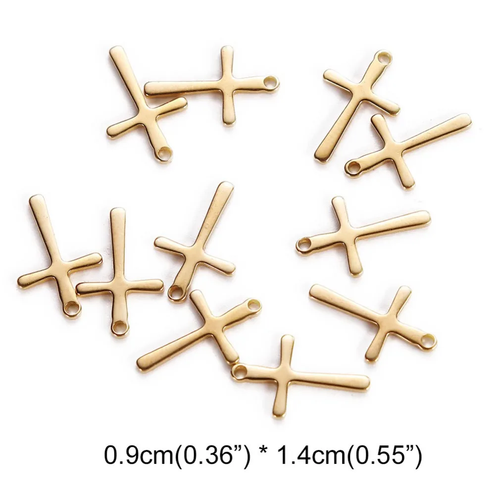 20Pcs/lot Stainless Steel Cross Charms Pendant Religious silver gold color Jewelry Making DIY Charms Handmade Crafts
