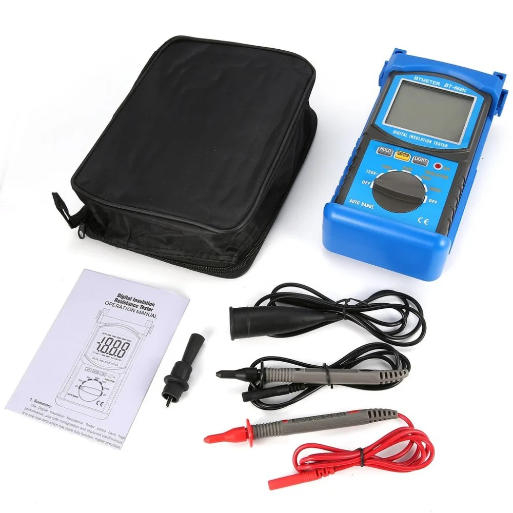 

BTMETER HoldPeak 6688C Digita Insulation Resistance Tester Resistance Meters100/250/500/1000V Megger Megohmmeter Voltmeter