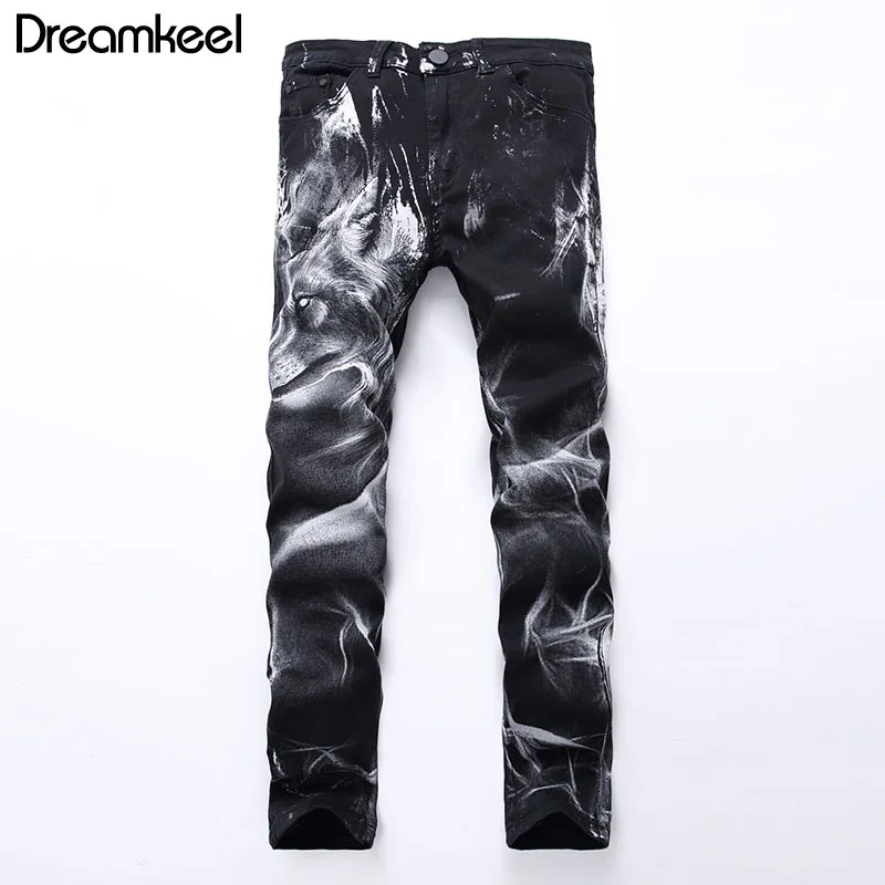 

Men jeans Pants Cool Print Skeleton Skull 3D Harem Joggers Pants Elastic Waist Full Length jeans pants men clothing 2019 Y