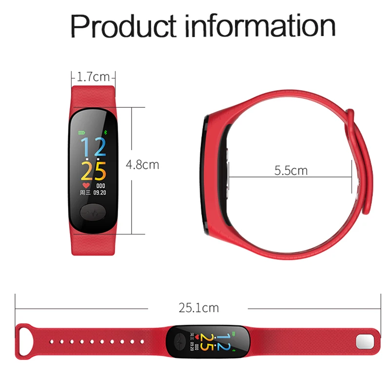 Smart Band  Blood Pressure Heart Rate Monitor PPG + ECG Smart Bracelet IP67 Waterproof Fitness Tracker Sport Smartband watch