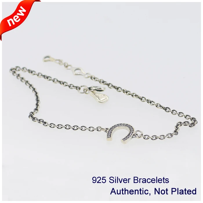 

Symbol of Luck Bracelets 100% 925 Authentic Sterling Silver Fine Jewelry Free Shipping
