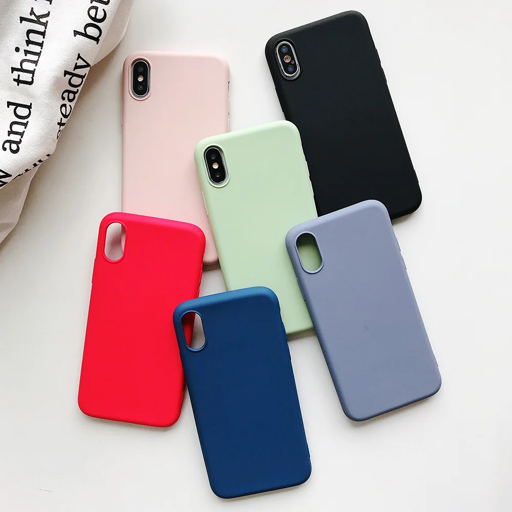 KIPX1124_8_JONSNOW Pure Color Silicone Case for iPhone XS XR XS Max 6 6S 6P 7 8 Plus Ultra-thin Matte Dirt-resistant Soft TPU Solid Cover