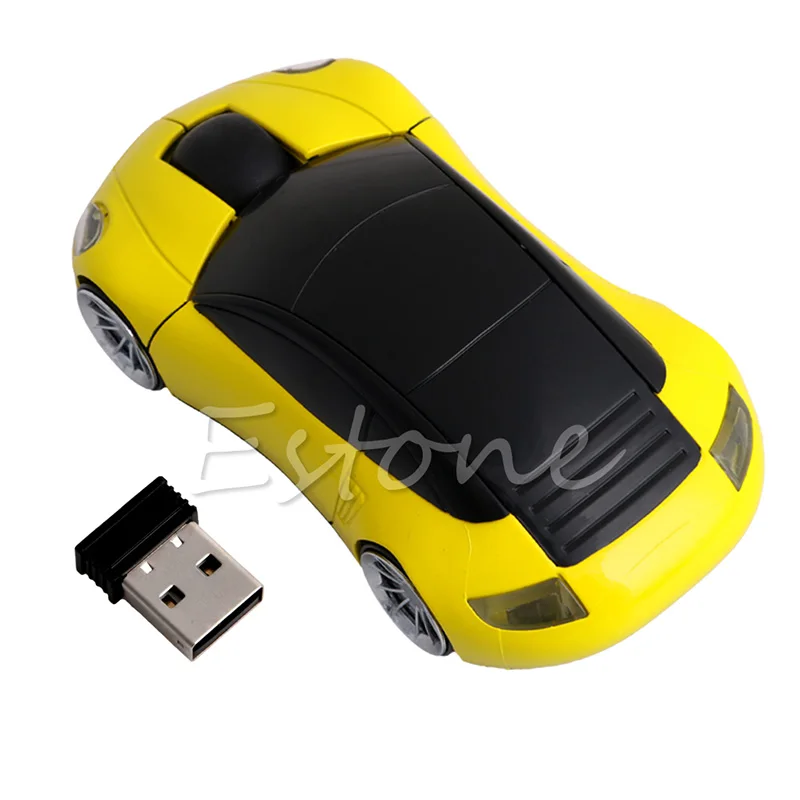 2,4G 1600 dpi приемник usb-мыши беспроводной, со светодиодной подсветкой Автомобильная форма оптических мышей 2 кнопки+ 1 колесо прокрутки беспроводная мышь