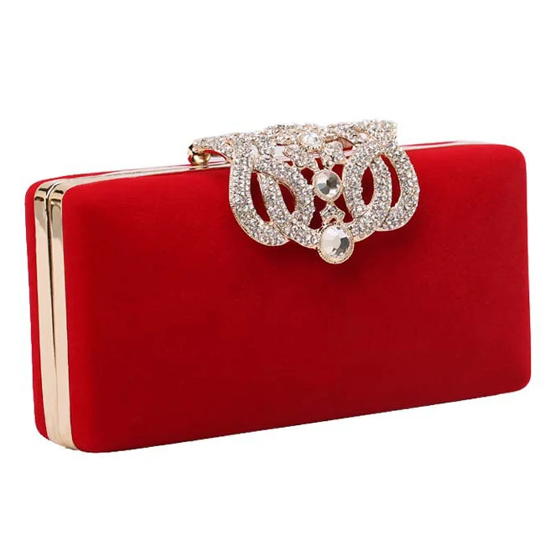 HOT crown clutch evening bags diamond gold clutches purse handbags mixed 4 colors evening bag ...