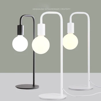 

Creative desk lamp, work learning simple metal table lamp with different style bulb