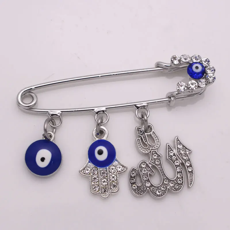 

Allah hamsa hand of fatima Turkish evil eye little brooch baby pin