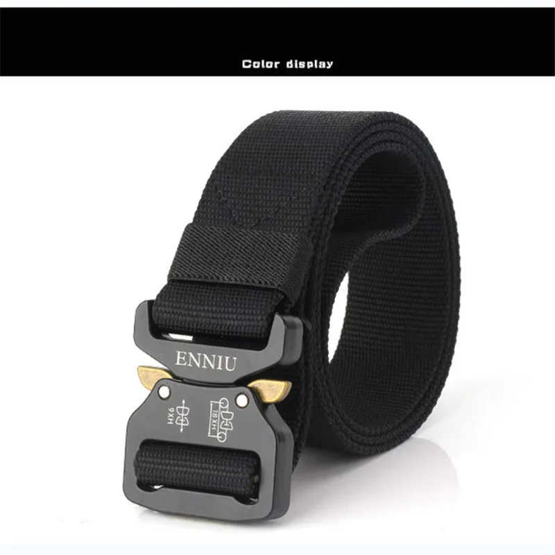 

3.8 New Men's Outdoor Tactical Waist Belt Quick Release Alloy Buckle Nylon Army Belt Women Jeans Accessories Paski Damskie