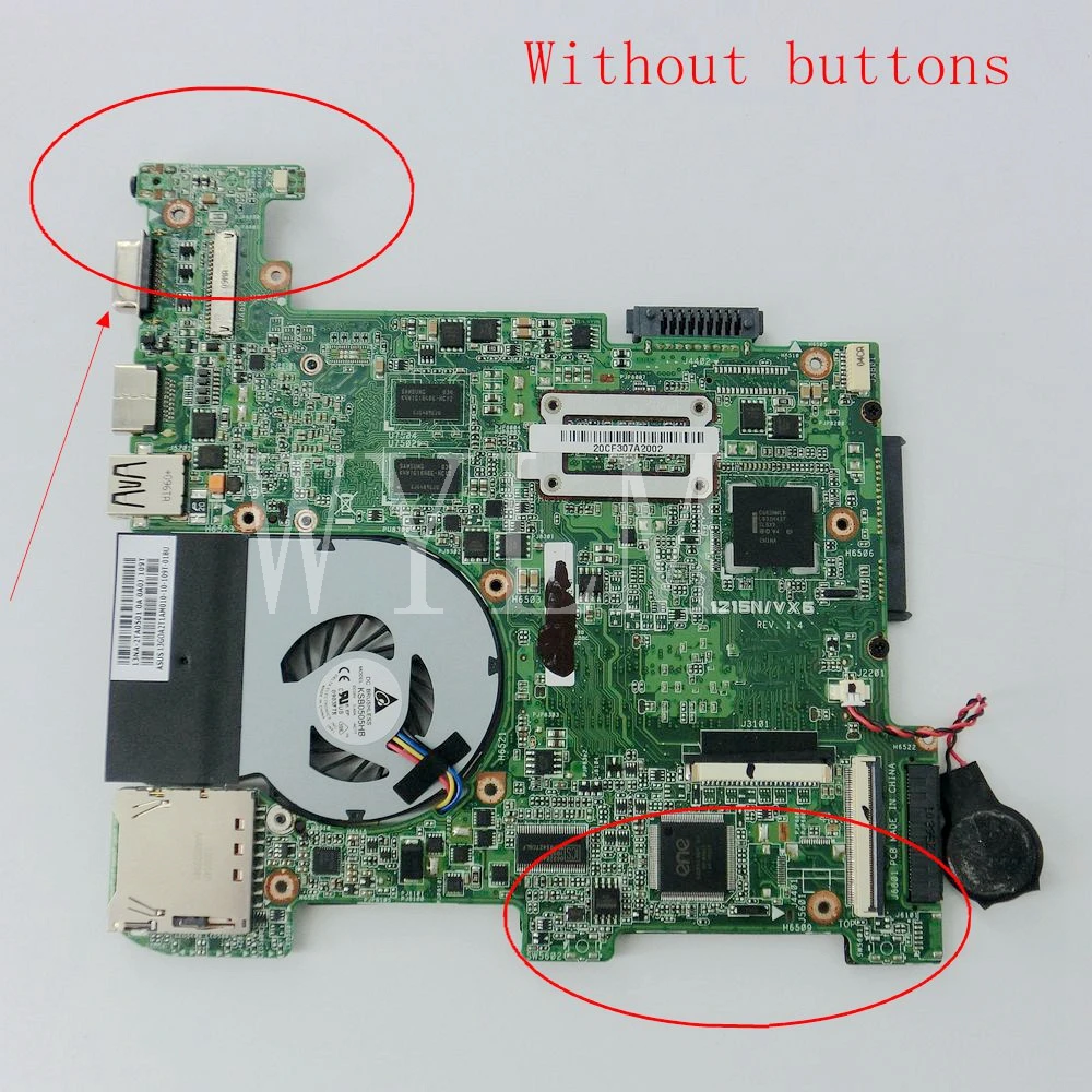 Материнская плата 1215N/VX6 для ноутбука ASUS 1215N VX6, материнская плата REV 1,4 без кнопок, протестированная на