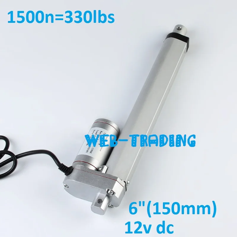 

1500N/330lbs Load 150mm=6 inches stroke 12V DC 4mm/sec speed mini electric linear actuator linear tubular motor motion