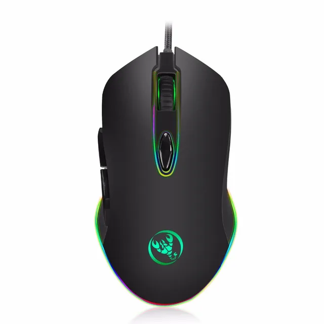 Hongsund RGB macro definition USB Wired Gaming Mouse 6 Buttons 4800DPI  Optical Computer Game Mouse Mice for PC Laptop Notebook 