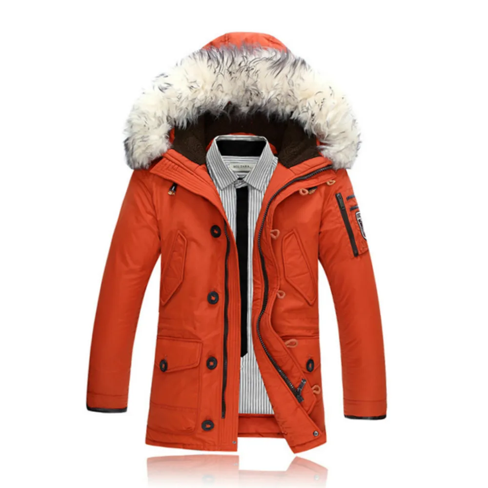 

2019 New Brand Clothing Jackets Thick Keep Warm Men's Down Jacket High Quality Fur Collar Hooded Down Jacket Winter Coat Male