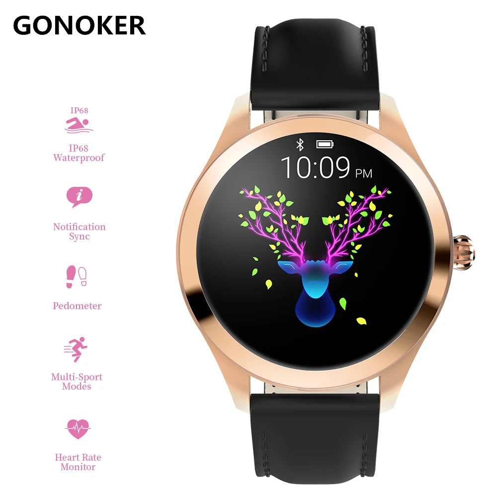 Smartwatch для Для женщин активности часы и монитор сердечного ритма IP68