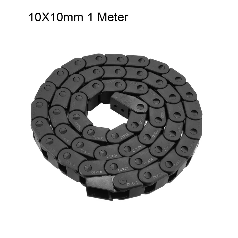 

UXCELL Drag Chain Cable Carrier 10x10mm 15x15mm 10x15mm Closed Type with End Connector 1m for 3D Printer CNC Router Machine Tool