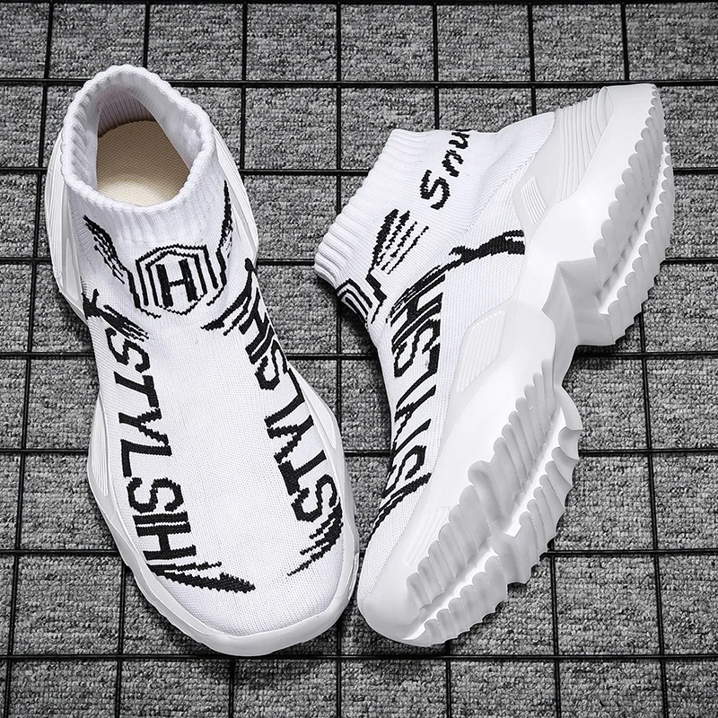 

Hemmyi Socks Shoes Men Thick Bottom Shoes Casual Comfortable&breathable Outdoor Sneakers Black Sapato Masculino Dropshipping